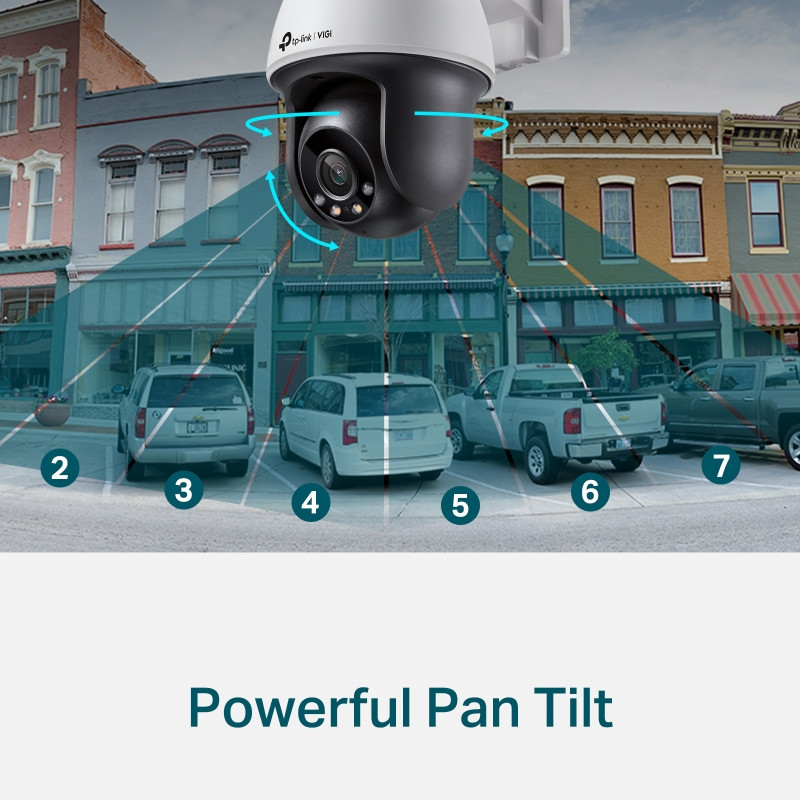 TP-Link VIGI C540-W-4 Full color kamera 2K 4MP, Pan/Tilt, H.265+, 4mm leća, RJ45, Night Vision, microSD, dvosmjerni audio, detekcija pokreta, vodootporna IP66, VIGI app