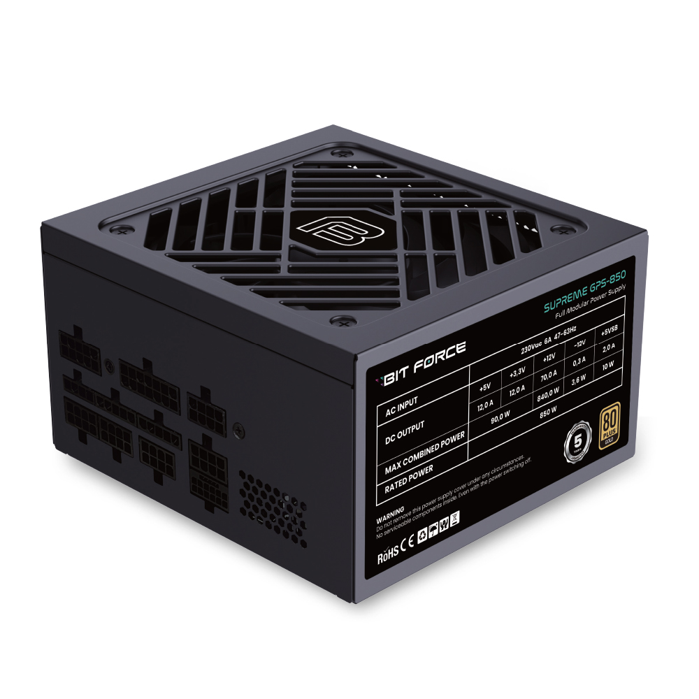 BIT FORCE napajanje 850W 80+ GOLD SUPREME GPS-850, modularno, ATX 3.1, PCI-E 5.1, FDB