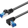 Transmedia Cat6A SFTP Patch Cable, RJ45 plug angled left, 1,5m