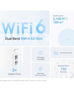 TP-Link AX1500 Deco X10 (2-pack) Mesh Wi-Fi 6 Dual-Band, 300 Mbps/1201 Mbps (2,4GHz/5GHz) 2×Gigabit port, Deco App