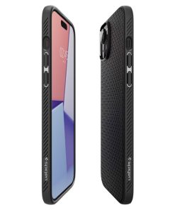 Spigen Liquid Air, zaštitna maska za telefon, mat crna - iPhone 15 (ACS06790)