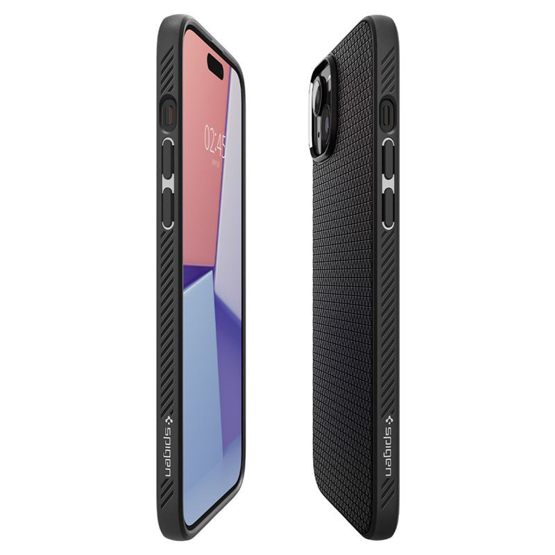 Spigen Liquid Air, zaštitna maska za telefon, mat crna - iPhone 15 (ACS06790)