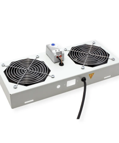 Roline 19" krovni ventilacijski modul s 2 ventilatora i termostatom, sivi