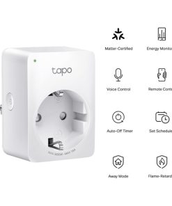 TP-Link Tapo Smart WiFi Plug Matter Standard, 2.4GHz, 802.11b/g/n, BT4.2, Tapo app, kontrola potrošnje energije, Timer/Schedule postavke, Glasovna kotrola Amazon Alexa/Google Assistant