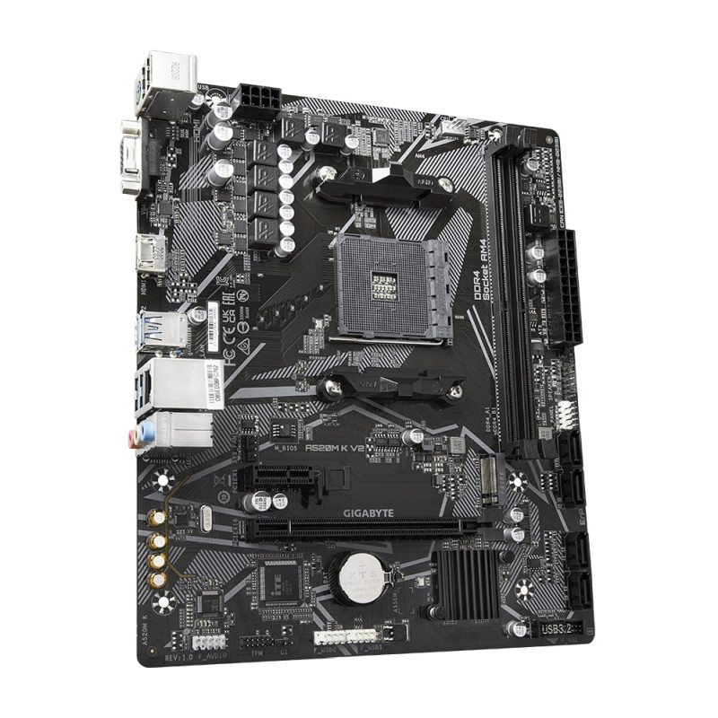 GigaByte MB A520M K, S.AM4, DDR4/5100(OC), PCIe 3.0, SATA3, M.2, RAID, G-LAN, D-Sub/HDMI, mATX