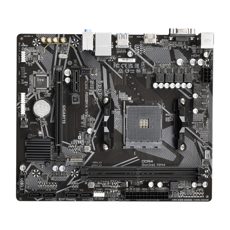 GigaByte MB A520M K, S.AM4, DDR4/5100(OC), PCIe 3.0, SATA3, M.2, RAID, G-LAN, D-Sub/HDMI, mATX