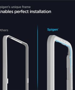 Spigen Glas tR ALM FC Black, zaštitno staklo za ekran telefona, 2 kom + okvir za instalaciju - iPhone 12 Pro Max