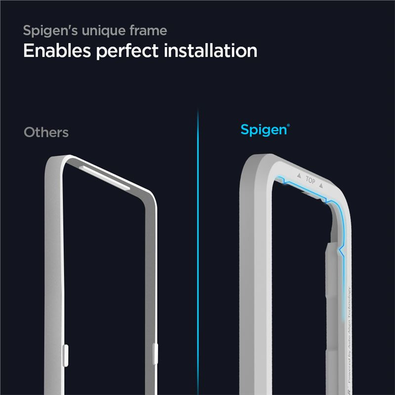 Spigen Glas tR ALM FC Black, zaštitno staklo za ekran telefona, 2 kom + okvir za instalaciju - iPhone 12 Pro Max