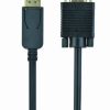 Gembird DisplayPort to VGA adapter cable, black, 1.8m