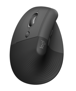 Logitech Lift, ergonomski miš za ljevake, crni