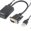 Gembird VGA to HDMI adapter cable, 0,15m, black