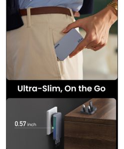 UGREEN Nexode Pro Ultra-Slim zidni punjač 65W, 2x USB-C, USB-A, GaNInfinity, sivi