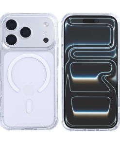 Rixus Anti-Burst Case With MagSafe Compatible For Apple iPhone 17 Pro, 18 Pro Transparent