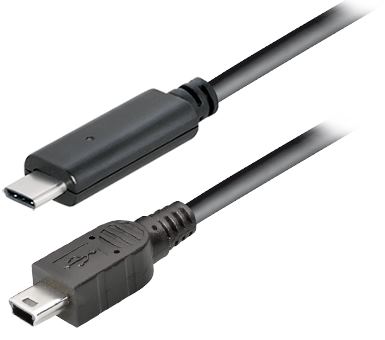 Transmedia USB type C plug - USB 2.0 type B Mini B plug, 2,0 m