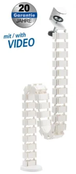Transmedia Flexible Cable Management with clamp, White
