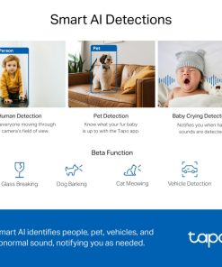 TP-Link Tapo C220 AI kamera 2K QHD, H.264, 360°/114° Pan/Tilt, Advanced Night Vision, microSD, dvosmjerni audio, AI detekcija pokreta, Wi-Fi, Tapo app