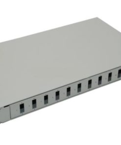 NFO Patch Panel 1U 19" - 12x SC Duplex, Slide-out on rails, 1 tray