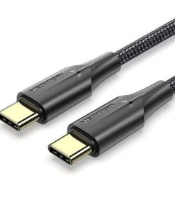 Vention Nylon Braided USB 2.0 C Male to C Male 3A Cable 2M Black LED Type