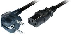 Transmedia Power Cable Schuko - angled IEC 320 plug 0,5m