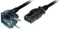 Transmedia Power Cable Schuko - angled IEC 320 plug 0,5m