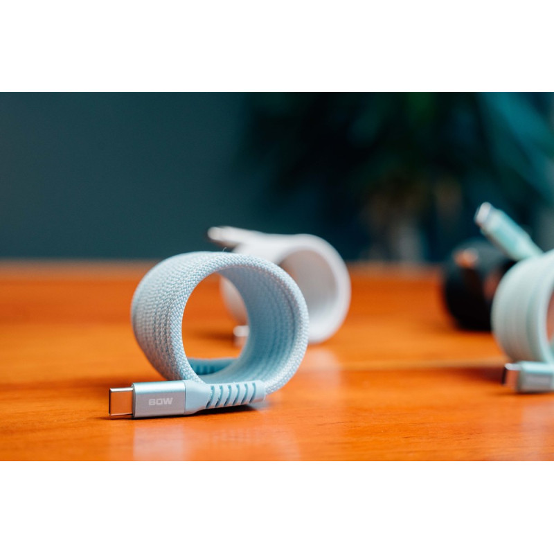 Verbatim Sync & Charge Magnetic kabel USB-C na USB-C, M/M, 60W PD3.0/QC3.0, plavi, 1.2m