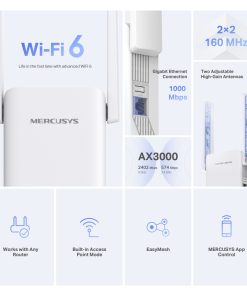 Mercusys AX3000 bežični pojačivač dometa (Range Extender Wi-Fi 6) Dual Band 574Mbps/2402Mbps (2.4GHz/5GHz) 1×G-LAN, 2×vanjska antena