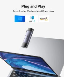 UGREEN 2-u-1 čitač memorijskih kartica, USB-C/USB-A, SD/microSD/TF, do 512GB, 5 Gbit/s, sivi