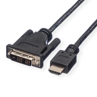 Roline DVI kabel, DVI-D (18+1) - HDMI, M/M, 3.0m, crni
