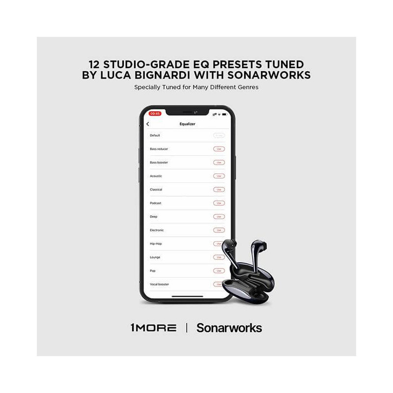 1MORE ComfoBuds 2 TWS In-Ear bežične slušalice s mikrofonom, BT5.2, Sonarworks App, ENC, IPX5, 24h, crne