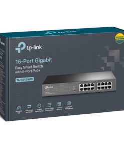 TP-Link 16-port Gigabit Easy Smart Desktop/Rackmount PoE+ preklopnik (Switch), 16×10/100/1000M RJ45 ports, 8×PoE+ ports, metalno kućište