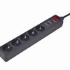 Gembird Surge protector, 5 sockets, 4,5m, black