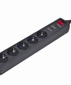 Gembird Surge protector, 5 sockets, 4,5m, black