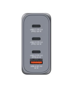 Verbatim GNC-100 GaN zidni punjač 100W, 2×USB-C PD 100W / 1×USB-C PD 65W / 1×USB-A QC3.0