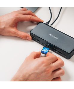 Verbatim CDS-15 portni USB-C Pro Docking Station 2×HDMI / DP / RJ45 / USB-A 3.1 / 2×USB-A 3.0 / USB-A / 2×USB-C / SD / microSD / Audio / USB-C PD / USB-C Host