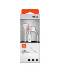JBL T110E, in-ear slušalice s mikrofonom i upravljanjem s jednom tipkom, bijele