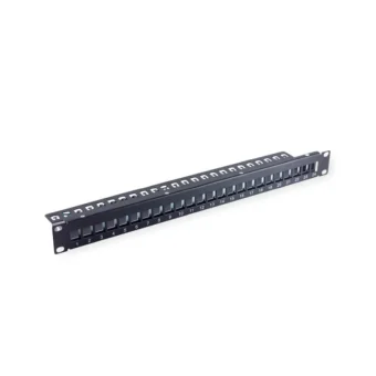 Roline VALUE Keystone 19'' okvir modula, 24 porta, oklopljen, 1U, jednodijelni, crni