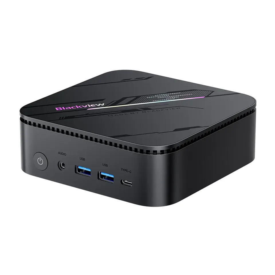 BLACKVIEW MP100 Pro Mini PC, Intel Alder Lake i3-1215U, 16GB DDR4, 512GB SSD, Intel UHD Graphics (12. Gen), Wi-Fi, BT 5.2, DP/HDMI/LAN, 6xUSB-A 3.1, USB-C, Win11Pro