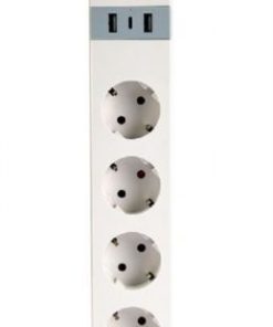 Gembird Smart power strip with USB charger, 4 sockets, white