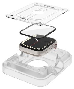 Spigen ProFlex EZ Fit, zaštitno staklo za Apple pametni sat, 2 kom + okvir za poravnanje - Apple Watch 9/8/7 41mm (AFL04052)