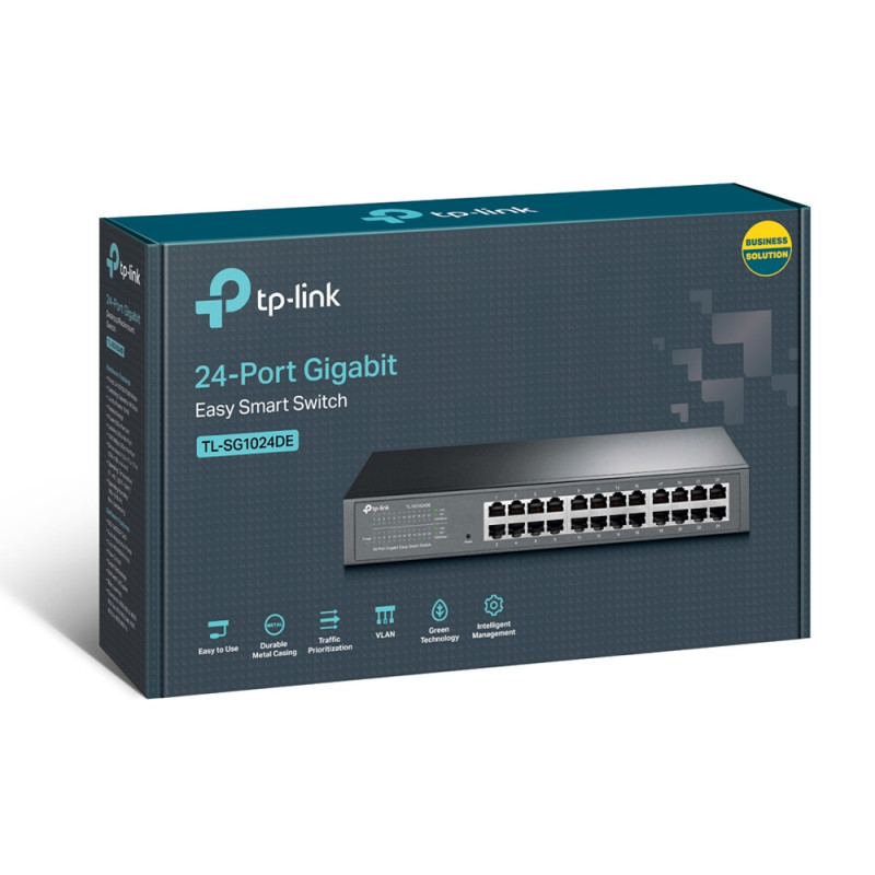 TP-Link 24-port Gigabit Easy Smart preklopnik (Switch), 24×10/100/1000M RJ45 ports, 1U 13"