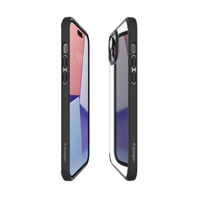 Spigen Crystal Hybrid, zaštitna maska za telefon, mat crna - iPhone 15 Plus (ACS06462)