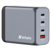 Verbatim GNC-200 GaN zidni punjač 200W, 4 priključka, 2×USB-C PD 100W / 1×USB-C PD 65W / 1×USB QC 3.0