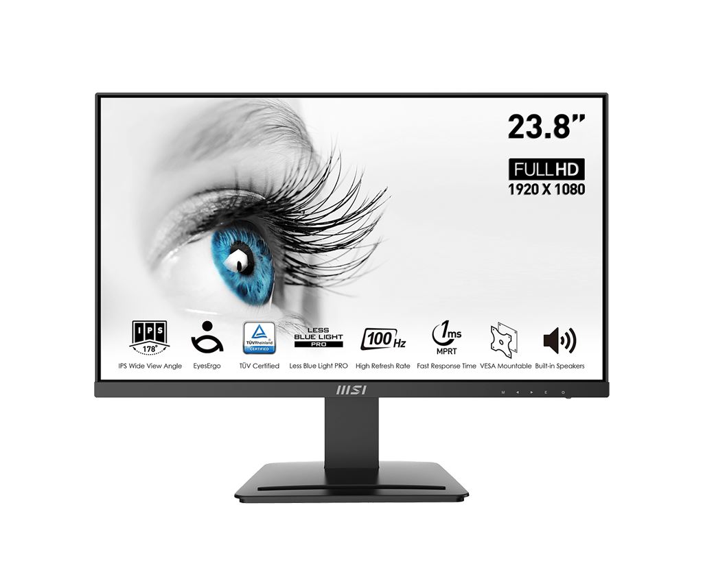 MSI 24" MP243X PRO FHD(1920x1080) IPS, 100Hz, 300 cd/m2, 1000:1, 4 ms, HDMI, DP, tilt, zvučnici