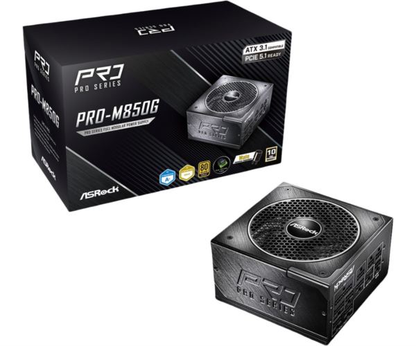 ASRock PSU PRO Series PRO-M850G, 850W, 80 Gold, Modular