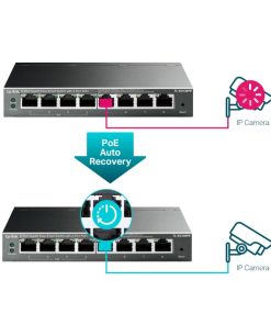 TP-Link 8-port Gigabit PoE Easy Smart preklopnik (Switch), 8×10/100/1000M RJ45, 4×PoE+, metalno kućište, 13" (64W)