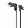Gembird Power cord (C7), angled connectors, 1 m