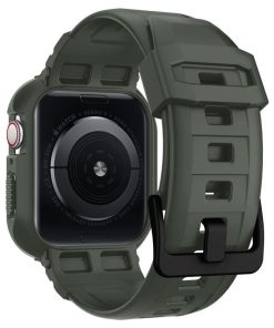Spigen Rugged Armor Pro, zaštitna maska s remenom za Apple pametni sat, zelena - Apple Watch 8/7 (45mm)/SE 2022/6/SE/5/4 (44mm)
