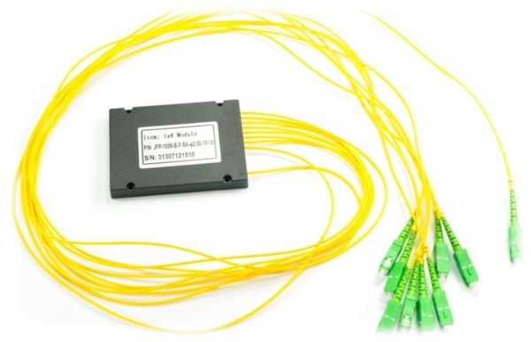NFO Fiber Optic PLC Splitter, 1:8, ABS Module, SM, G657A, 1m, SC APC