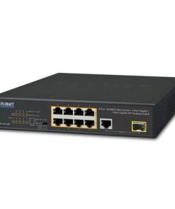 Planet 10-Port Unmanaged PoE Switch (8x 100Mbps 802.3at PoE (120W) 1-Port Gbe 1-Port 100 1000X SFP) Desktop Switch