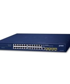 Planet 24-Port 10 100 1000T 4-Port 100 1000X SFP Managed Gigabit Switch with 36-72V DC Redundant Power